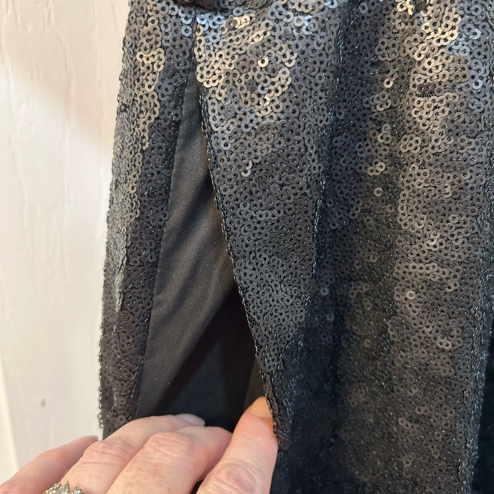 Sea New York Rachelle Sequin Tunic Dress Size S Black Cocktail NYE Party Pockets - Picture 4 of 12